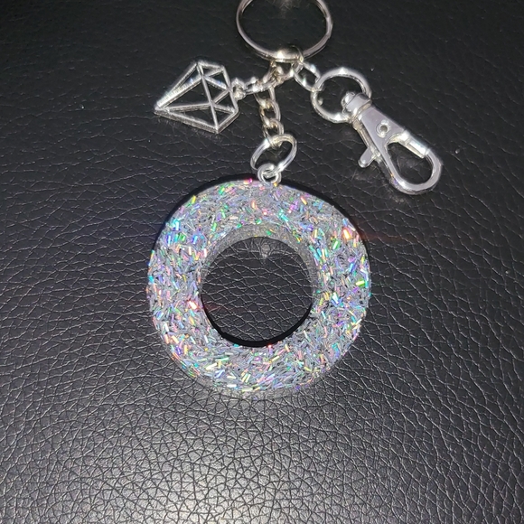 Handmade | Accessories | Holographic Sliver Letter O Keychain | Poshmark